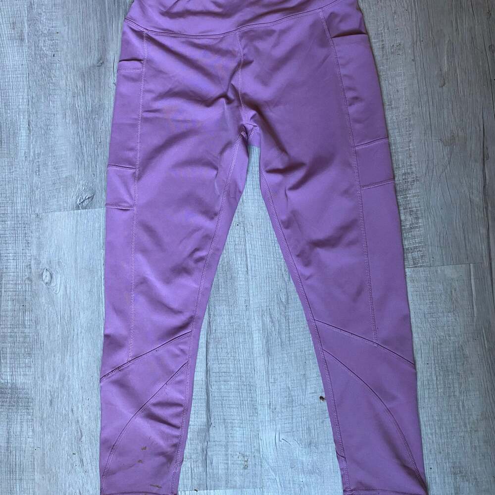 FITKICKS Crossovers Active Mid Rise Workout Leggings with Pockets, Orchid